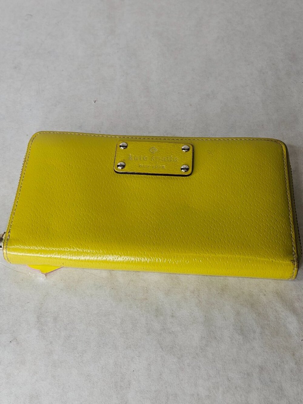Kate Spade New York Yellow Pebbled Grain Long Wallet 